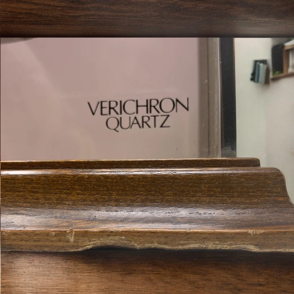 Vintage Verichron Quartz Modernist World Clock Mantle Shelf Table Brushed Chrome
